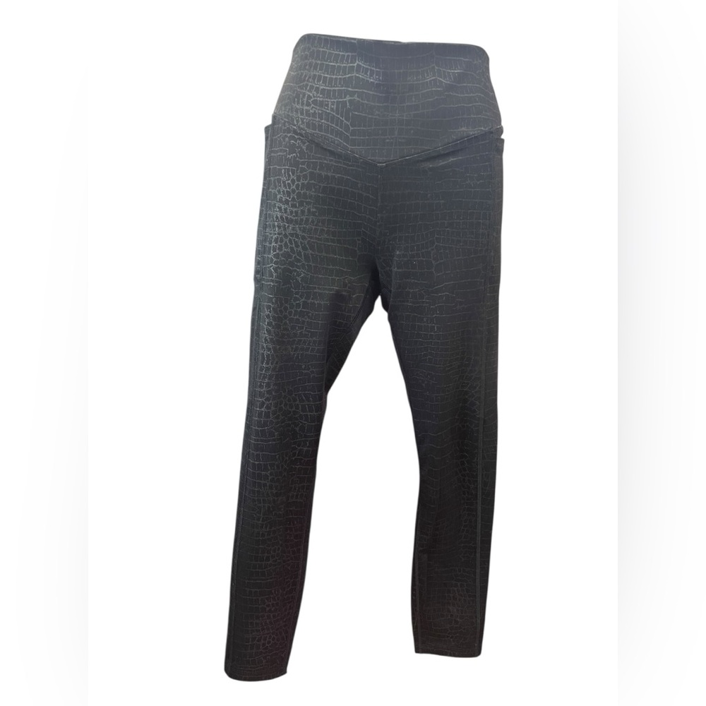 Victoria’s Secret PINK Croc Shine High Rise Leggings Black Metallic Size S - Picture 2 of 7
